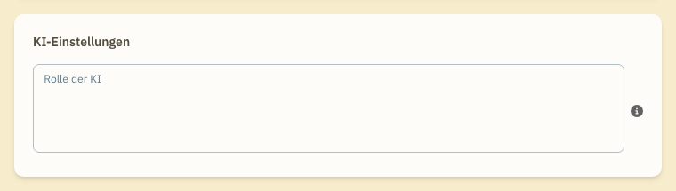 Event-Einstellungen: Rolle der KI