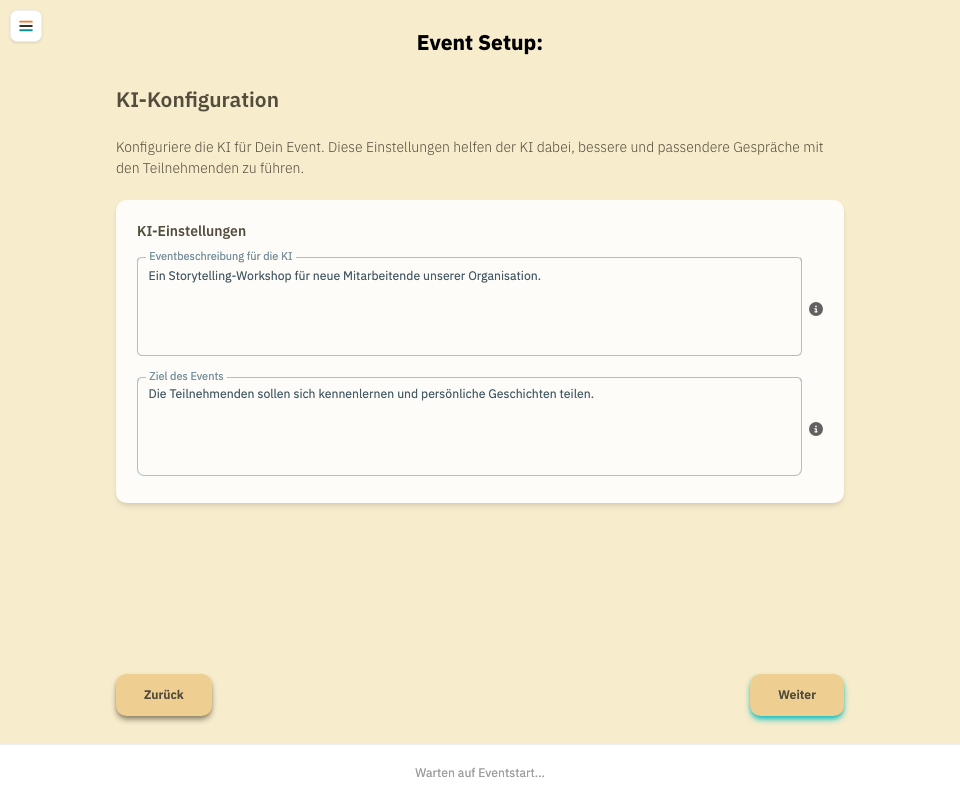 KI-Konfiguration im Erstellungsassistenten