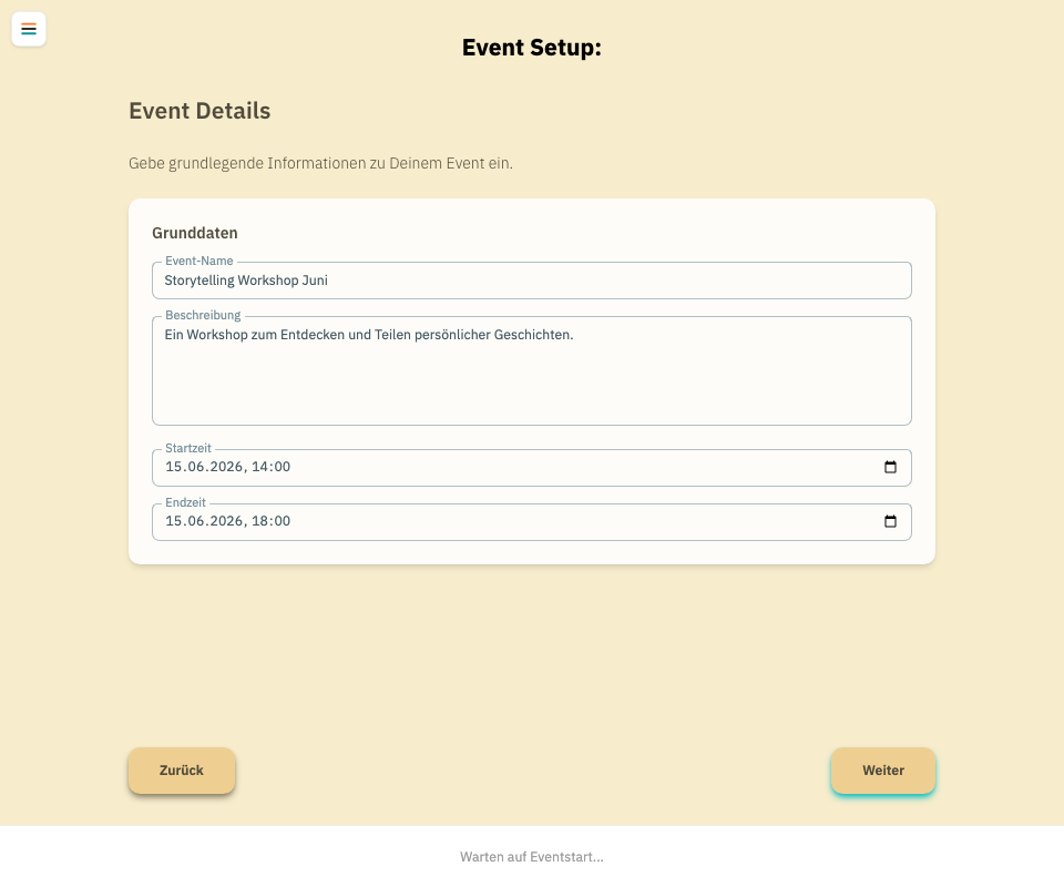 Name und Beschreibung im Erstellungsassistenten